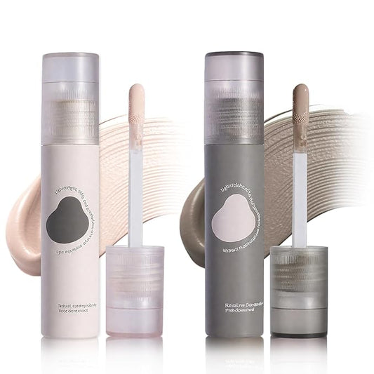 Cool Toned Contour Stick and Liquid Highlighter Makeup Stick,Lightweight Liquid Contour,Grey Cream Bronzer for Sculpted Look,Hydrating and Nourishing (Cool Tone Contour + Highlight)