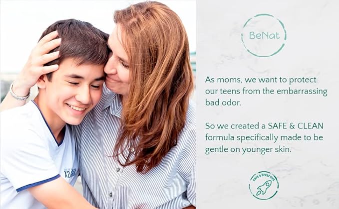 All Natural Deodorant For Teen Boys 100% Natural Aluminum-Free Carcinogen Free Kids Deodorant For Boys Clinically Proven To Be Safe For Children and Teenagers