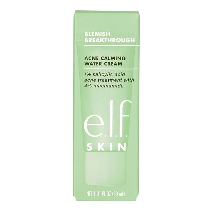 e.l.f. SKIN Blemish Breakthrough Calming Water Cream Mini, Lightweight Blemish-Fighting Face Moisturizer, Prevents New Blemishes & Calms Skin