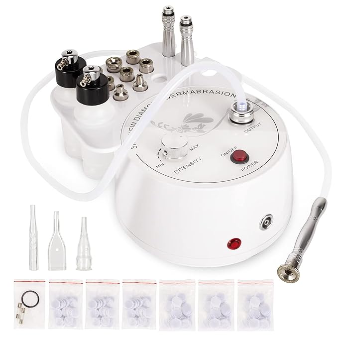 3 in 1 Diamond Microdermabrasion Machine, Professional Microdermabrasion Device with Vacuum Spray, Beauty Facial Skin Care Dermabrasion Equipment for Salon Personal Home Use