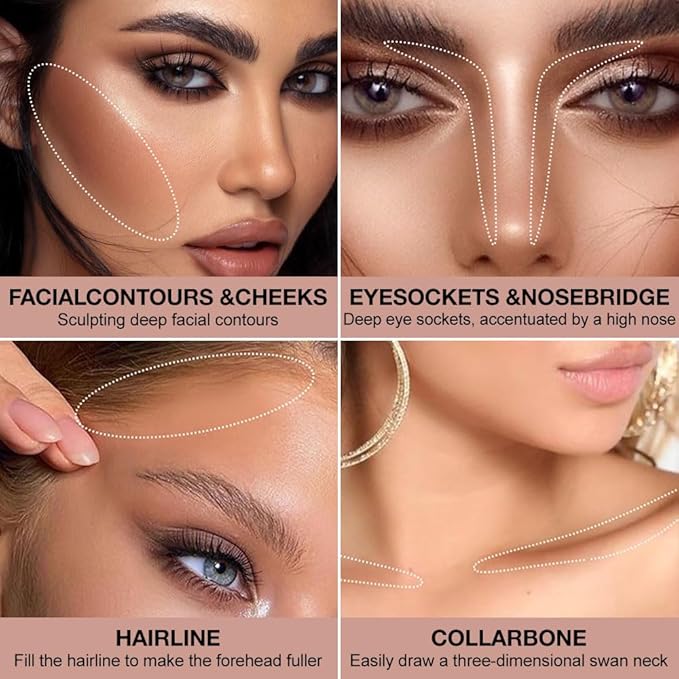 Natural Matte Warm Brown Cream Contour Palette – Lightweight, Blendable Monochrome Powder Base for All Skin Tones, Face Makeup for Women & Men, Vegan & Cruelty-Free, Paleta de Contorno en Crema Mate