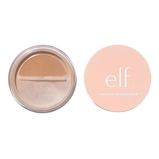 e.l.f. Halo Glow Setting Powder, Smooths The Look Of Pores & Fine Lines, Creates An Airbrushed Finish, Vegan & Cruelty-Free, Medium Beige