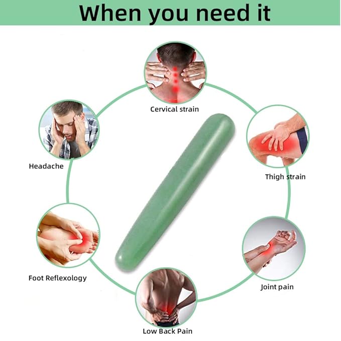 Gua Sha Massage Tools Jade Manual Stick Deep Tissue Natural Facial Tool for Full Body Meridian Pain Relief