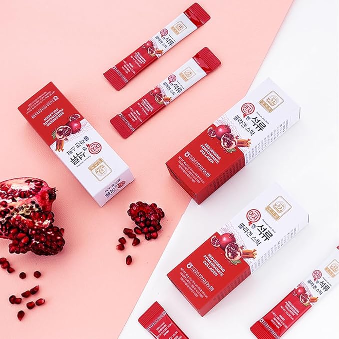 Korean Beauty Baekje Geumsan Women's Pomegranate Collagen Jelly Stick 5.1oz / 30 Count (5 Pack)