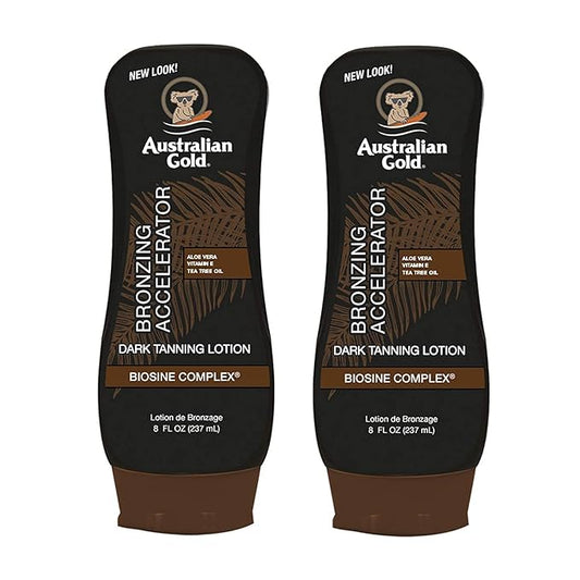 2 Pack Dark Tanning Accelerator Lotion with Bronzer