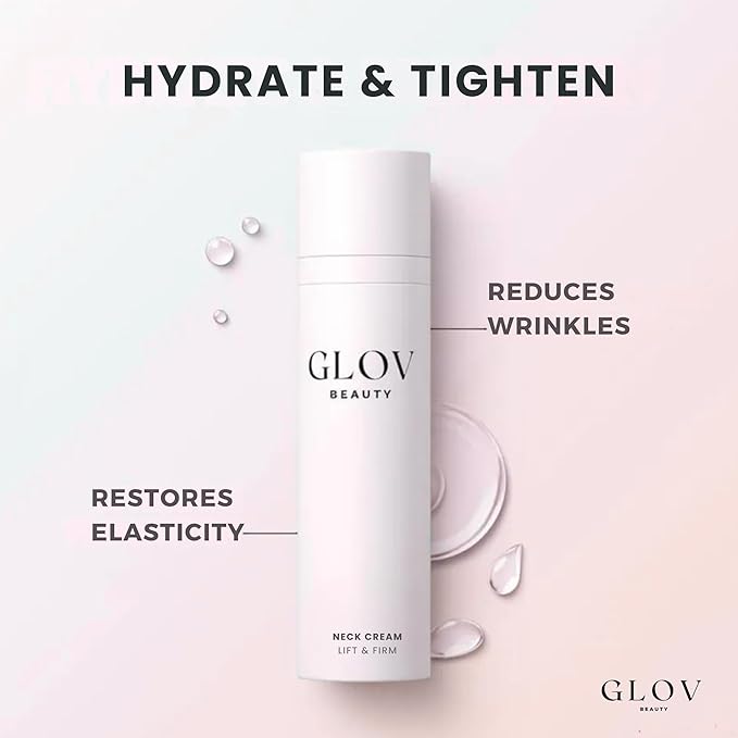 Glov Beauty - Lift & Firm Neck Cream - Anti-Aging Neck & Décolleté Cream for Wrinkles, Sagging Skin & Tightening - With Shea Butter, Niacinamide & Hyaluronic Acid - All Skin Types