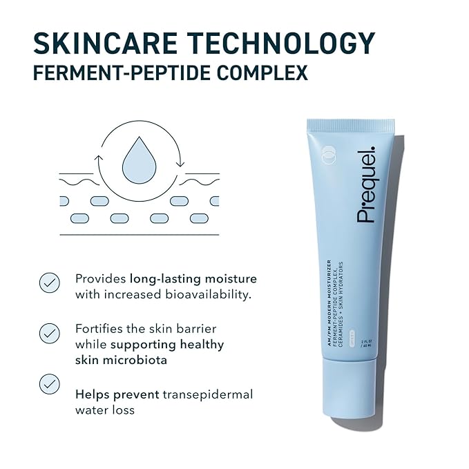 Prequel Skin AM/PM Modern Moisturizer – Hydrating Face Cream with Peptides, Ceramides & Glycerin for Dry, Sensitive, or Combination Skin – Non-Greasy Moisturizer for Barrier Support