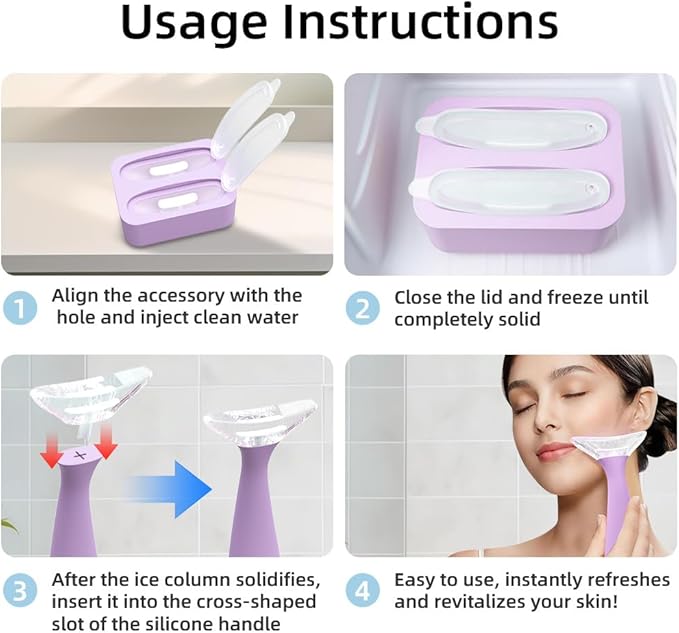 BestYiJo Ice Roller for Face and Eye, Reusable Facial Ice Roller to Reduce Puffiness, Cooling Massage Tool for Skin Care, Gua Sha Relaxation, and Sensitive Skin Relief