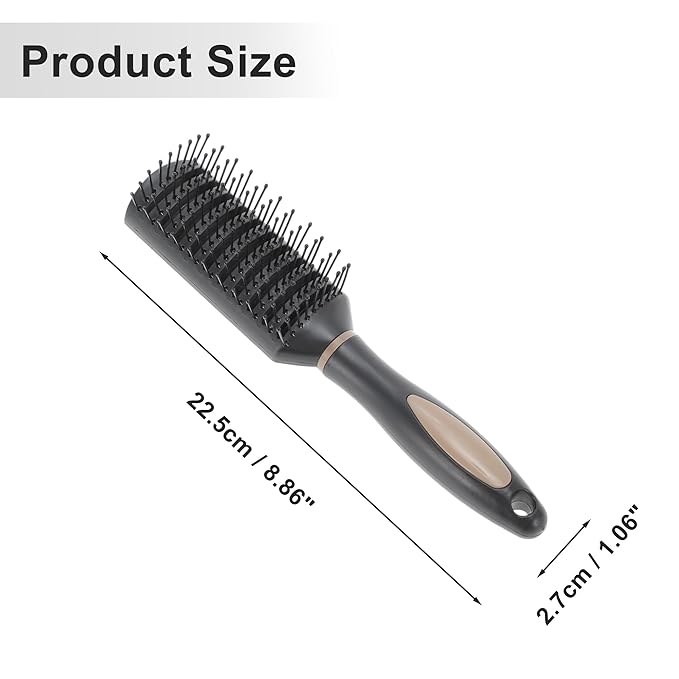 VOCOSTE Vented Hair Brush - Styling Brush with Ball-Tipped Bristles for Blow Drying Wet, Short, Curly or Straight Hair - Men and Women - Black