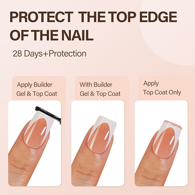 150Pcs Deep French Gel Nail Tips Brown, Vansiho French Tip Press on Nails, Short Square Nail Tips, Soft Gel Nails False Nail, Acrylic Fake Nails for Nail Art DIY 15 Sizes