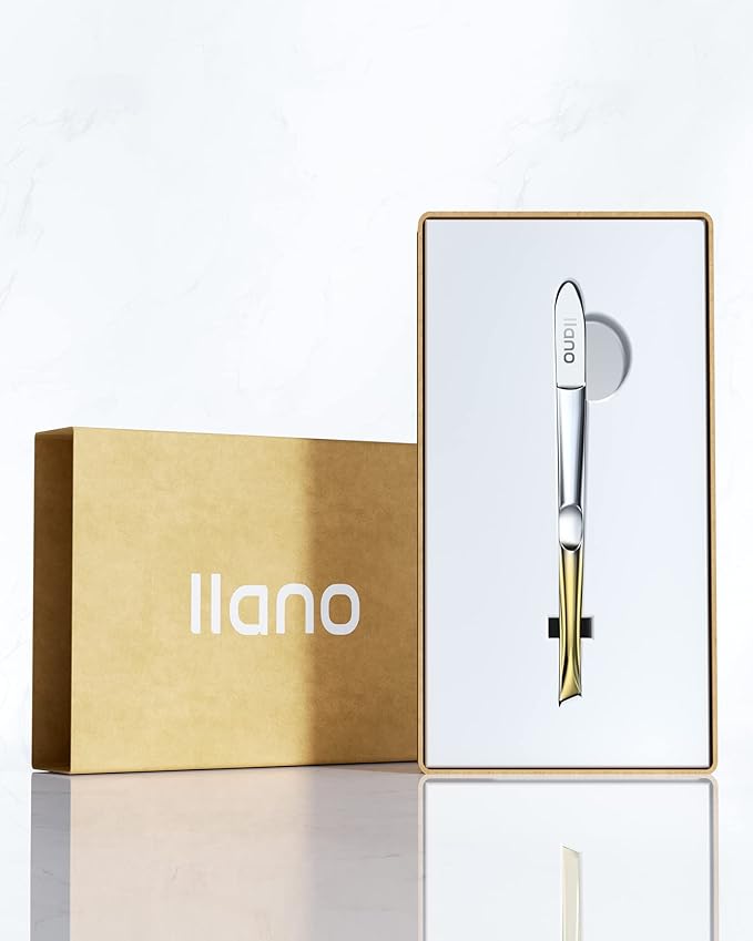 llano Tweezers, Professional Precision Eyebrow Tweezers for Women and Men, Stainless Steel Slanted Hair Removal Plucker Makeup Tool for Brow, Facial Hair, Blackhead and Splinter