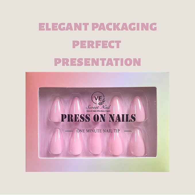 30PCS Short Almond Press on Nails – Pink Purple Fake Nails with 15 Sizes, Soft Back Edge & Durable Tip, No Measuring Needed, Reusable Stick-On Nail Tips for Women