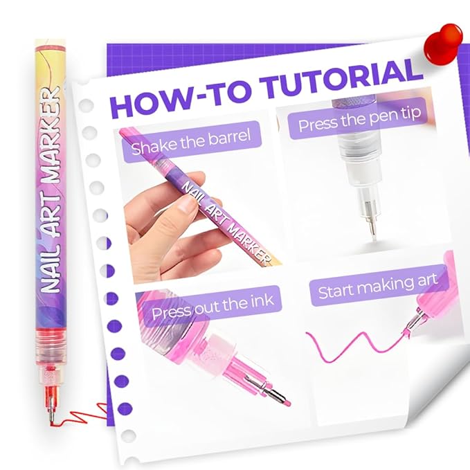 12 Colors Nail Art Pens Set, 2026 New Nail Art Markers Polish Pen for Drawing, Dotting, and Painting, DIY Nail Art Liner Brush Kit Manicure Tools (2 Set)