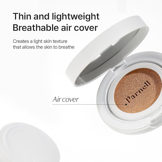 Parnell Cicamanu Serum Cushion - Moisturizing Foundation for Soothing, Coverage, Glass Skin and Lightweight for Sensitive and Dry Skin Pearl Skin (0.52 Fl Oz) (17C)