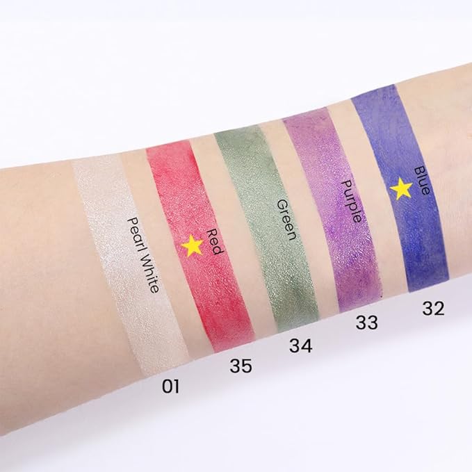 Kaely 2Pcs Cream Eyeshadow Sticks Set for Eyes Waterproof,Blue Shimmer & Red Shimmer Matte Eye shadow Stick Pencil Pen Bulk sombras en crema para ojos 32+35