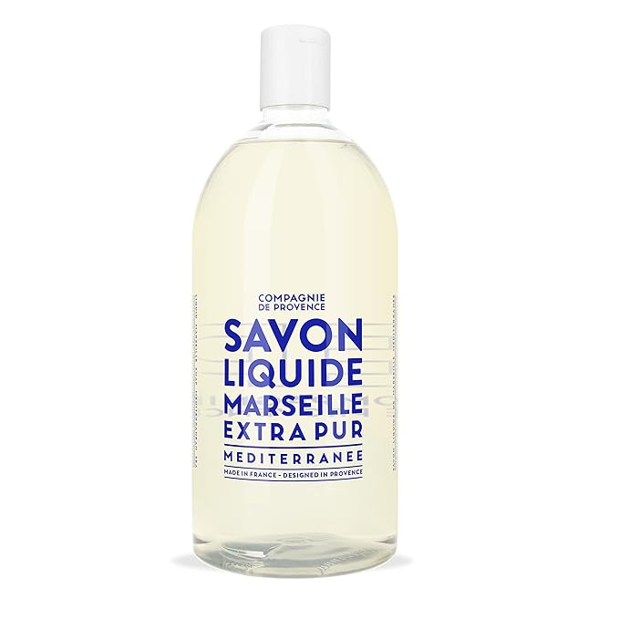 Compagnie de Provence Savon de Marseille Extra Pure Liquid Soap - Mediterranean Sea - 33.8 fl oz Plastic Bottle Refill