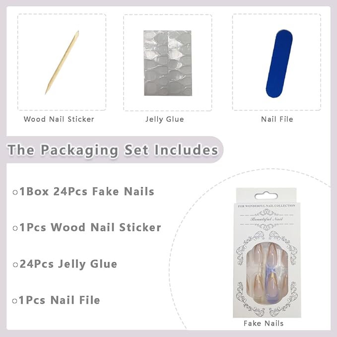 24Pcs Gold French Tip Press on Nails Almond Medium Fake Nails with 3D Irregular Gold Chrome Nail Tips Design Nude Acrylic False Nails Full Cover Glossy Glue on Nails for Women Girls Daily Wear