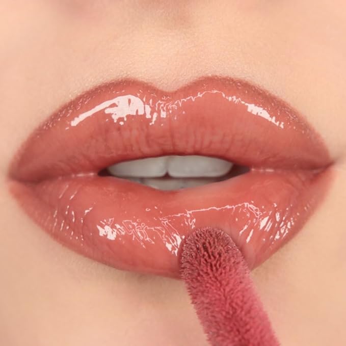 Revolution, Pout Bomb Plumping Lip Gloss, High Shine, Rich Glossy Pigment, Infused with Vitamin E, Cookie Deep Nude, 0.15 fl oz (Pack of 2)