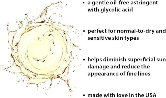 RAYA Ginseng Astringent with AHA 6 oz (G-205) | Gentle Glycolic Facial Toner for Dry and Sensitive Skin | Helps Tighten Pores, Smooth Complexion, and Reduce Fine Lines | Made with Alpha Hydroxy Acids