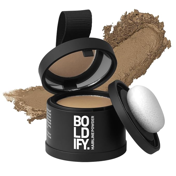 BOLDIFY Hairline Powder - Root Touch Up Hair Color for Gray Coverage - Bald Spot Concealing Hair Powder for Women & Men - 24-Hour Stain-Proof - Dark Blonde
