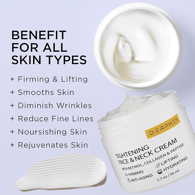 Neck Tightening Cream, Neck Firming Cream For Tightening and Firming, Fine lines, Loose & Sagging On Face, Decollete & Other Skin Areas - 1.7 OZ