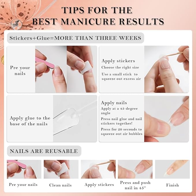 Handmade 3D Flower Brown Press On Nails Medium Almond, 3D Floral Pearl Designer Reusable Acrylic Fake Nail, Stick On Glue On Nail, Nails Press Ons Daily Wear False Goth Nails For Women