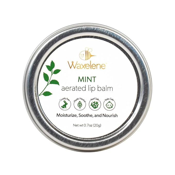 Waxelene Aerated Lip Balm Tin Combo Pack, 4 Piece, Best Lip Balm Ever Organic Multipurpose Ointment Baby Eczema Dry Sensitive Skin Chapped Lips salve