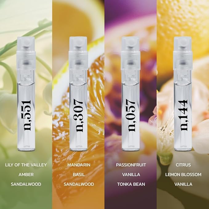 Noteworthy Fragrance Sampler Set | Luxury Perfume Samples | Includes Credit Toward 100ml Purchase | Notes of Vanilla, Sandalwood, Citrus & More | Cruelty-Free, Made in USA (Best Sellers - 8 Samples)