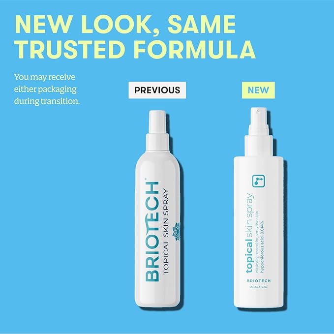 BRIOTECH Topical Skin Spray, Hypochlorous Acid for Sensitive Skin, HOCl Facial Mist, Full Body Support Against Irritation, Calm Redness, Soothe Foot & Scalp, 32 oz Refill (1 Pack)