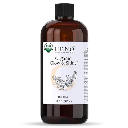 HBNO Earthy Organic Hair Oil - Huge 16 oz (475ml) Value Size - Ideal for conditioners, shampoos, massage oils, heat protectants, hair therapy, and daily moisturizing boost