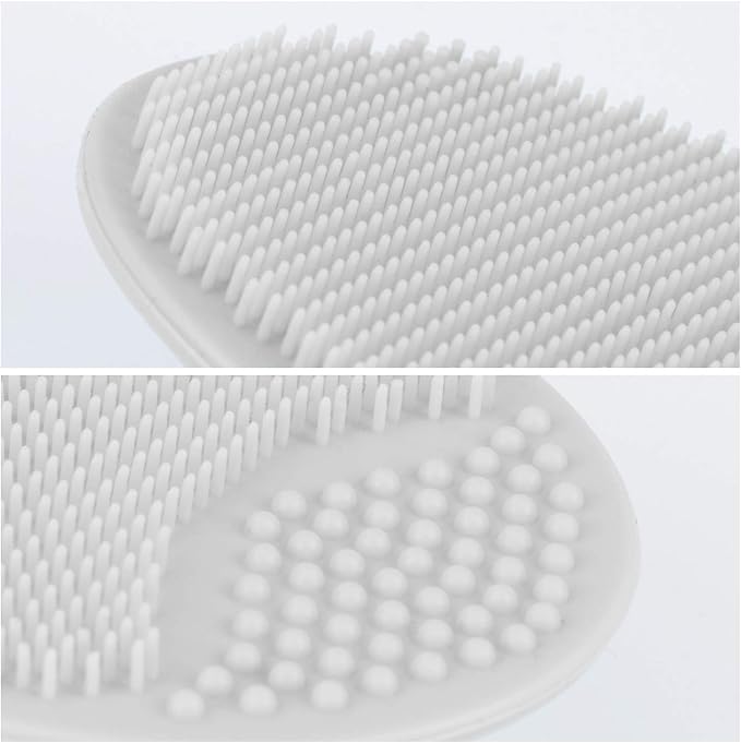 Silicone Face Scrubbers Exfoliator Brush-Facial Cleansing Pads Precision Pore Cleansing Pad Acne Removing Face Brush-2 Pack, Grey and White