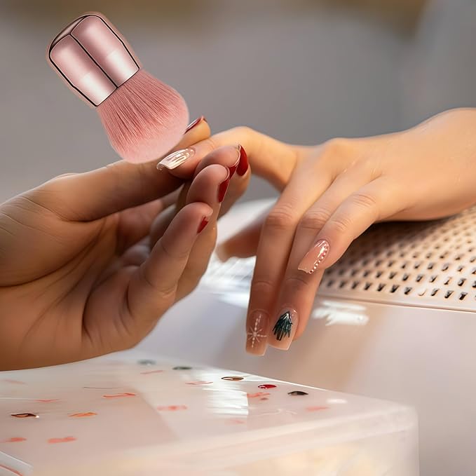 2-Piece Luxury Kabuki Brush Set for Body & Face - Extra Large Fluffy Makeup Brush for Self Tanner, Foundation & Loose Powder, Back Lotion Applicator, Super Soft Bristles (Rose Gold with Gift Box)