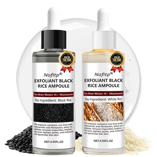 Rice Peel Shot, Peel Shot Glow Rice Ampoule Duo, Gently Exfoliates, Removes Dead Skin and Blackheads, Says Goodbye to Roughness and Dullness, and Makes Your Skin Glow 160 ML 2.7 Fl Oz (Pack of 2)