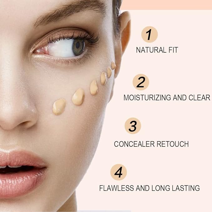 1 Pack Matte Oil Free Concealer Foundation Cream,Professional Make-up Base Facial Matte Full Coverage Liquid Concealer Hide Foundation Primer Makeup Repair Kit.(BEIGE 5#)