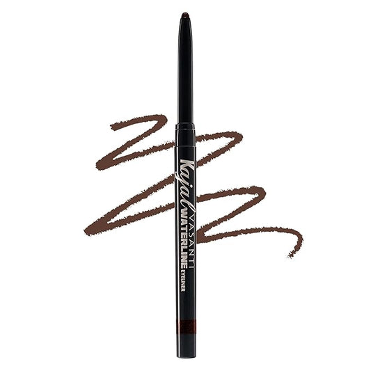 VASANTI Kajal Waterline Eyeliner Pencil - Long-lasting, Waterproof, Smudge-proof, Safe for Sensitive Eyes, Waterline Eye Liner - Opthalmologist Approved and Tested (Rich Brown)