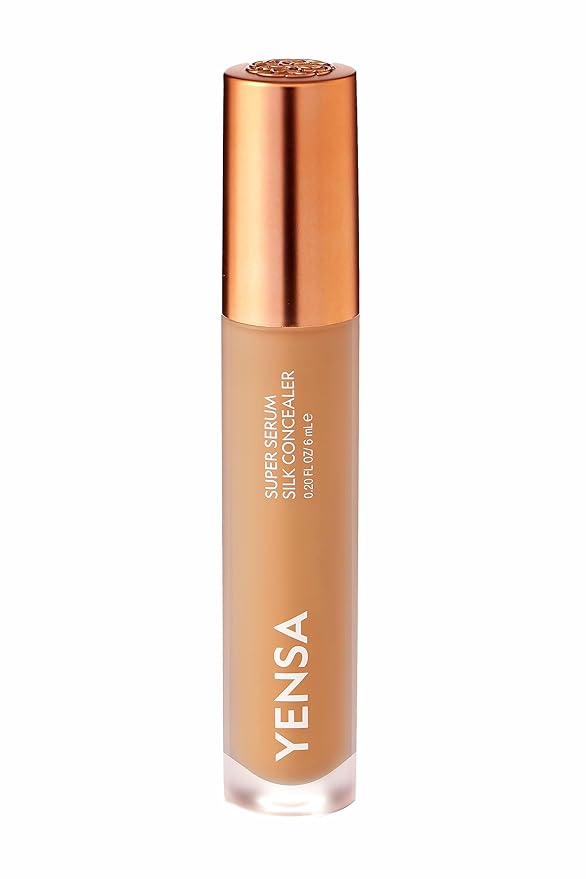 YENSA Super Serum Silk Concealer - Full Coverage Undereye Concealer & Peptides Serum for Face - Enriched with Vitamins C & E, Bakuchiol & Superfoods to Boost Radiance - Light 2 (0.2 Fl oz)