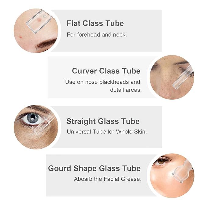 Elitzia Four Types of Acne Blackhead Absorbing Glass Tube Types Multiple Use Electrotherapy Beauty Machine Accessories 10/Set of The Same Type ETD215SA (Erect)