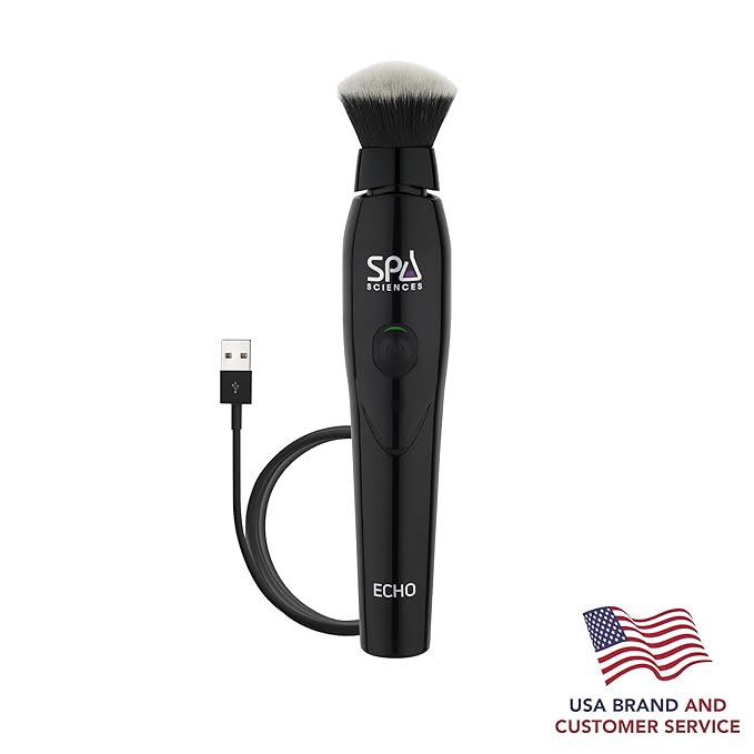 Spa Sciences ECHO - Makeup Brush for Flawless Blending, Contouring, Highlight & Airbrush Finish - 3 Speeds - Rechargeable