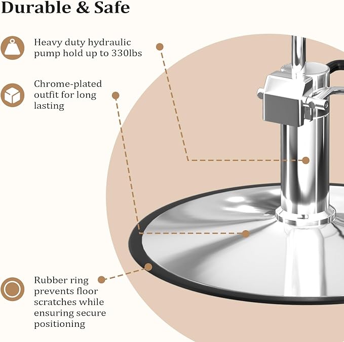 OmySalon Barber Chairs for Barbershop Styling Chair, Salon Chair for Hair Stylist, Heavy Duty Hydraulic Pump, 360°Swivel with Footrest, Hairdressing Home Beauty Spa Equipment