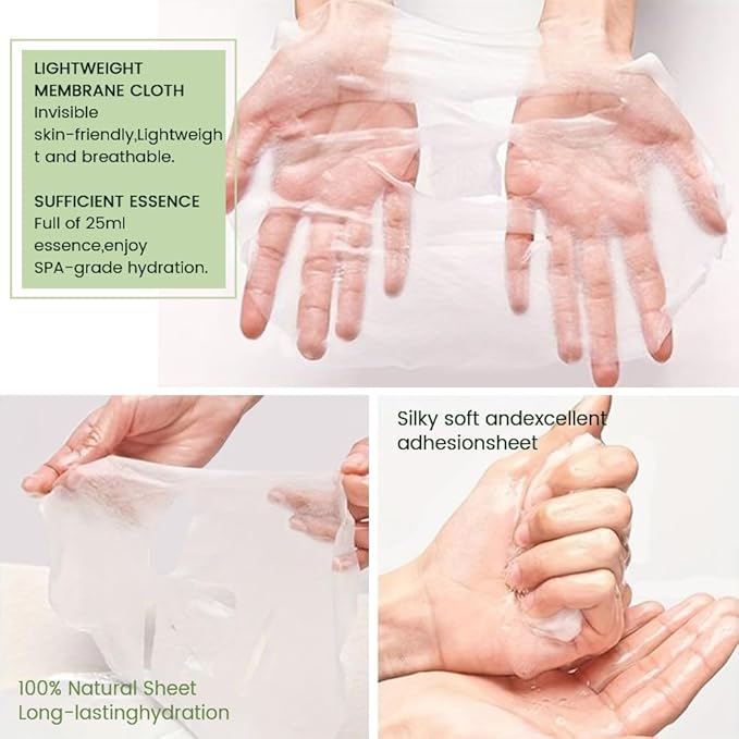 Face Sheet Mask Skincare,Hydrating Spa Face Mask For Sensitive Skin,Moisturize,Nourish for All Skin Types,Natural Skin Care Spa Face Mask for Women Men Girls,Pack of 8