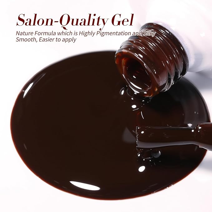 Born Pretty Jelly Gel Nail Polish Fall Winter Amber Crystal Transparent Sheer Clear Gel Polish Red Coral Burnt Orange Green Blue Amber Brown 6 Colors Manicure Kit