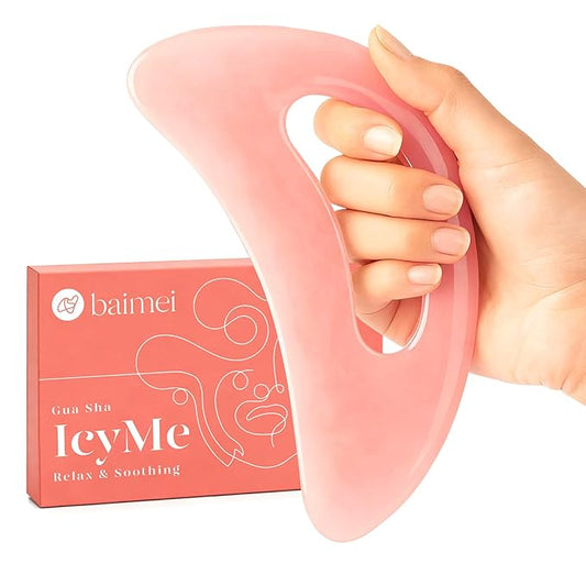BAIMEI Gua Sha Resin with Handle,Large Body Guasha Tool for Neck Back,Face Leg Massager Tool,Gua Sha Facial Massage Tools for Skin Care,Spa Gifts for Women