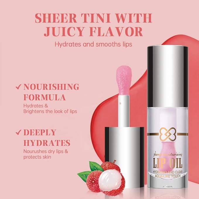 Nourishing Lip Oil, Deep Moisturizing Lip Balm Liquid, Non-Sticky High Shine Lip Gloss, Hydrating Lip Tint for Soft, Smooth, Healthy-Looking Lips, Lightweight Glossy Lip Care for Daily Use-6#