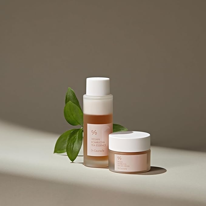 Dr.Ceuracle Vegan Kombucha Tea Beginning Set - Korean Skincare Set for Stocking Stuffers, Travel & Business Trip, Mini Size Essentials included Essence, Gel Cream