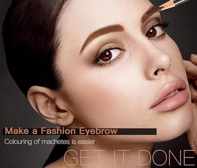 Go Ho 6 PCS Eyebrow Eye Liner Pencil Set,Easy to Color Sweatproof Eye Brow Pencil,Professional Long-lasting Eyeliner Gel Makeup Brow Tint Pen,3 Colors(Black,Brown,Dark Brown)