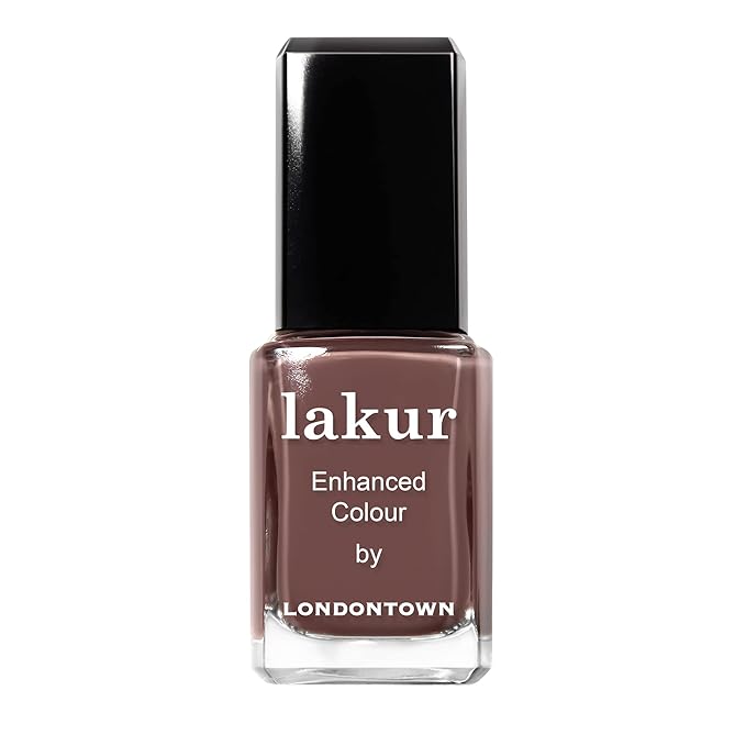 LONDONTOWN lakur Nail Polish - Chip-Resistant, Non-Toxic, Conditions & Hydrates Nails | Glossy Creamy Brown, Natural Charm, .40 fl oz