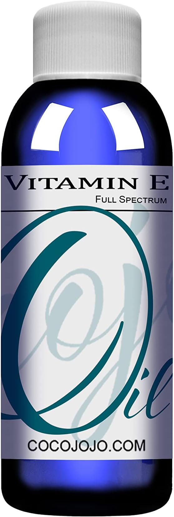 cocojojo Vitamin E Oil for Skin, Organic Vitamin E Oil for Hair, Face, Liquid Vitamin E, Vitamin E Body Oil, 100% Pure Natural Cold Pressed Unrefined, Moisturizes & Nourishes, Non GMO - 4 Oz