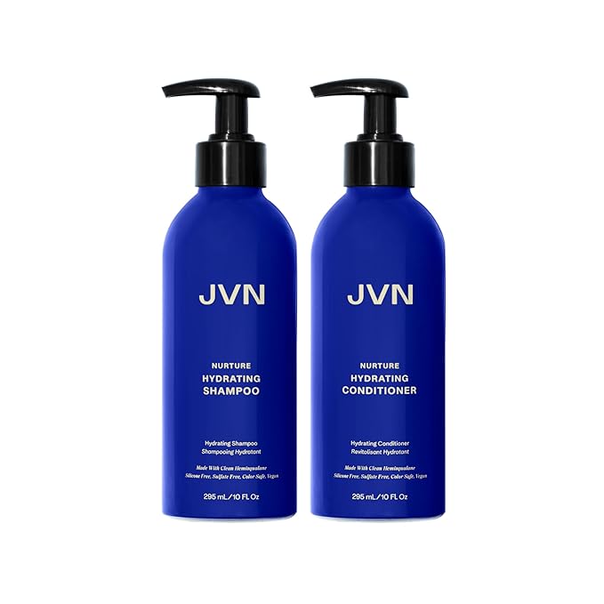 JVN Nurture Hydrating Shampoo and Conditioner Set, 20 Fl Oz, Detangles & Softens Hair, Moisture and Deeply Nourishing, Color Safe Hair Care for Women and Men, Silicone and Sulfate Free