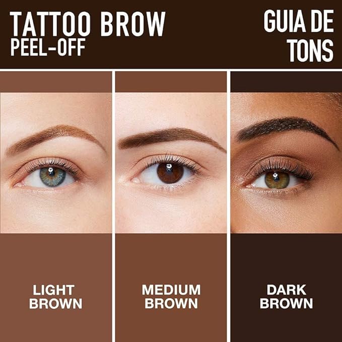 Tattoo Eyebrow Gel Easy Peel Off, Peel Off Eyebrow Tint, Easy Peel off Eyebrow Gel, Peel Off Eyebrow Tint, Waterproof & Sweatproof for All Skin Types (3 pcs)
