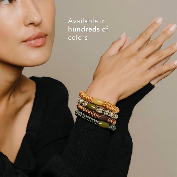 L. Erickson Grab & Go Pony - Sophisticated - 8 Pack Ponytail Holder Hair Ties - Mixed Colors